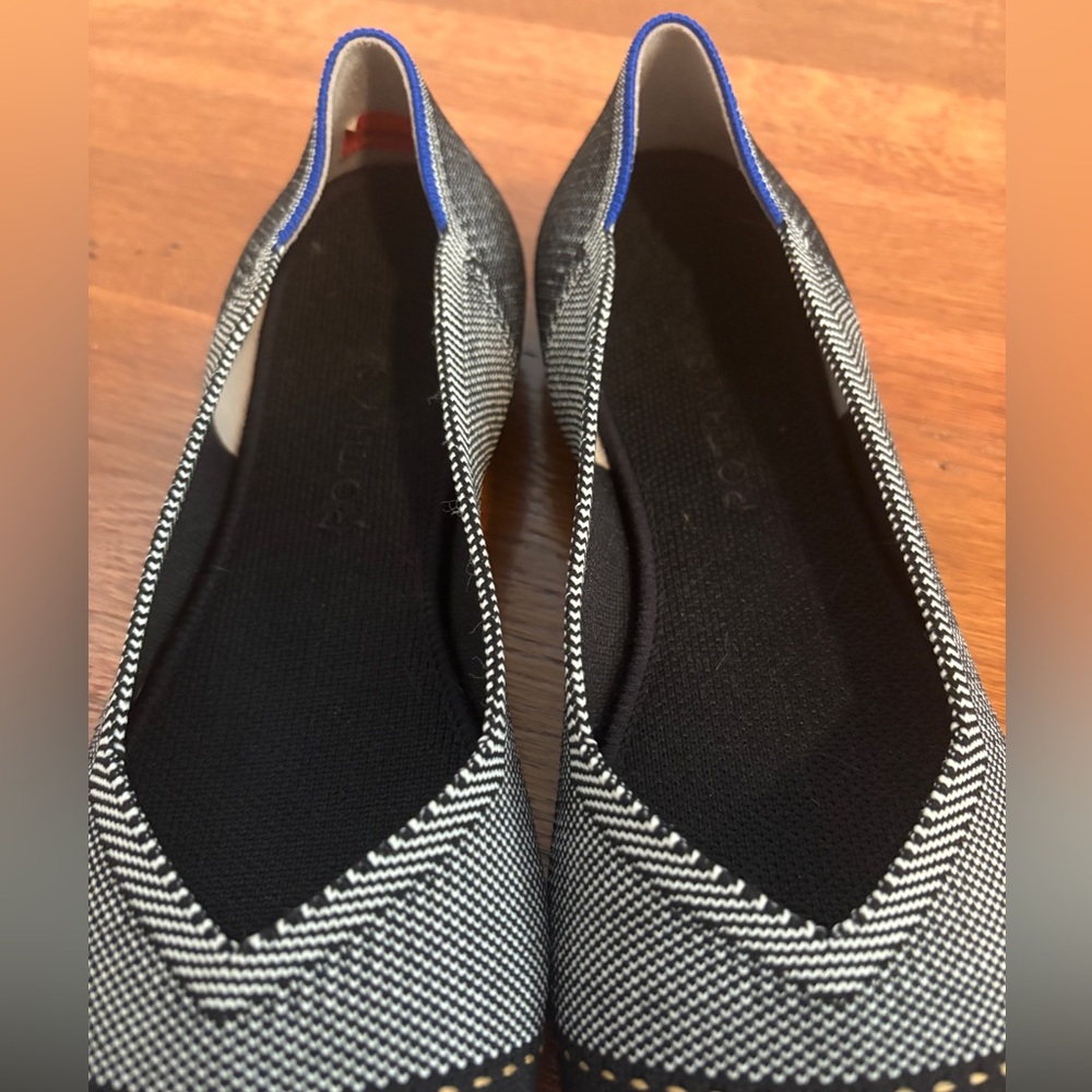 Rothy's The Flat Grey Mist Captoe Knit Flats Sz 10 - Picture 4 of 6